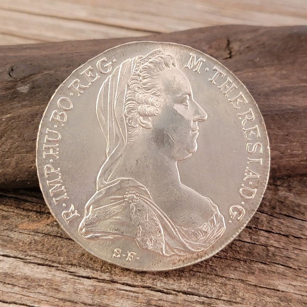 Antique Maria Theresa Thaler Silver 1780 Restrike Coin - Picture 4 of 8